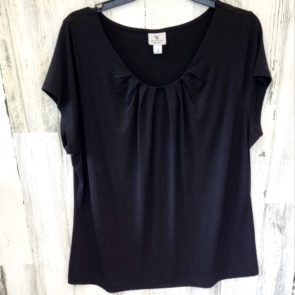 Worthington Black Top Cap Sleeves Soft